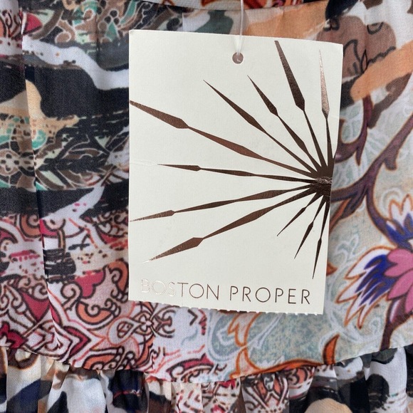 NWT Boston Proper Boho Maxi Skirt Sz 6 Colorful Abstract Flowy Southwestern - Picture 13 of 16